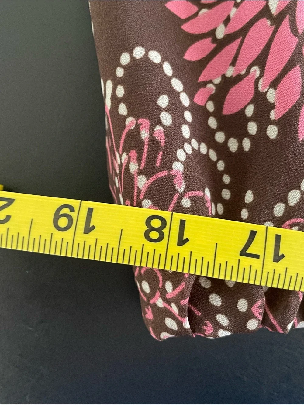 Cato Brown A-Line Skirt with Pink and Blue Floral Print